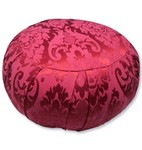 Meditation Cushion, Round Silk, Cotton-filled
