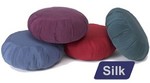 Meditation Cushion, Round Silk, Buckwheat-filled